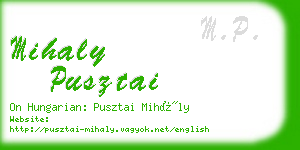 mihaly pusztai business card
